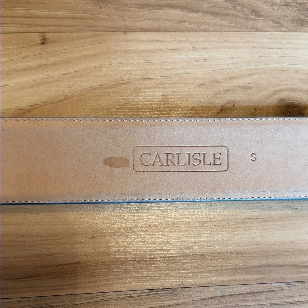 Carlisle Blue Leather Belt with Gold Buckle